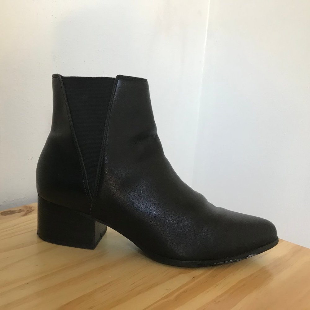 Urban Outfitters Black Vegan Leather Ankle Boots